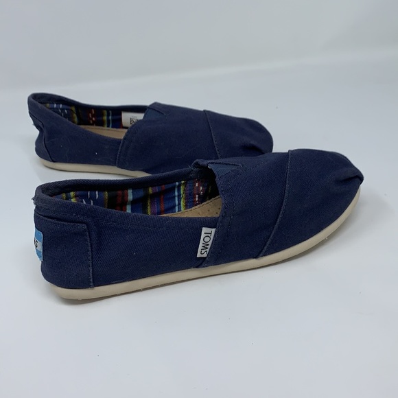 Women’s Toms Blue Canvas Classic Slip On Shoes 6 - Picture 8 of 8
